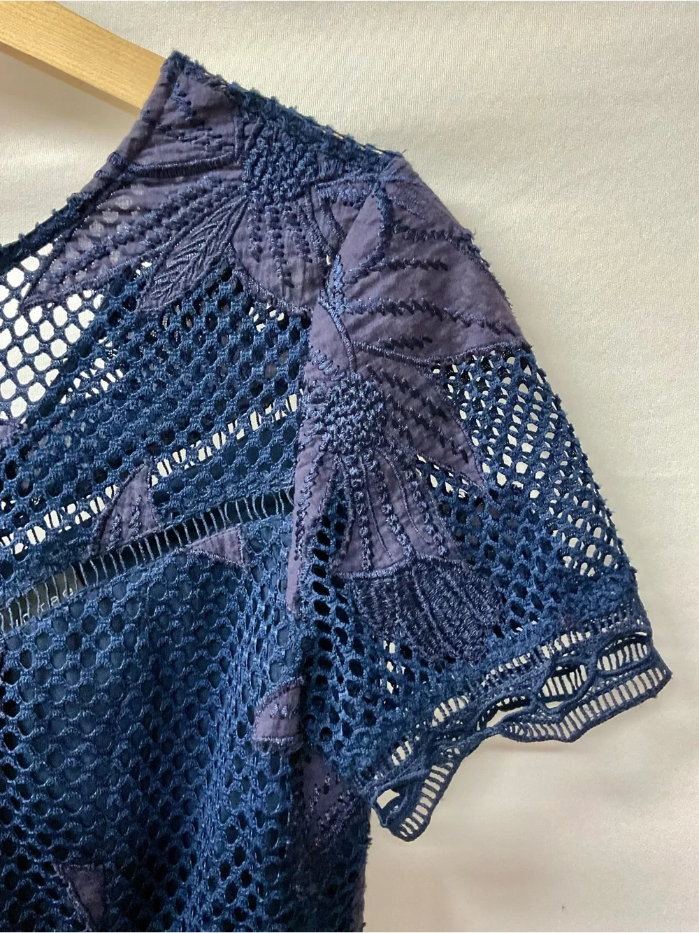 Brand New-Adelyn Rae Illusion Lace Romper in midnight/navy blue